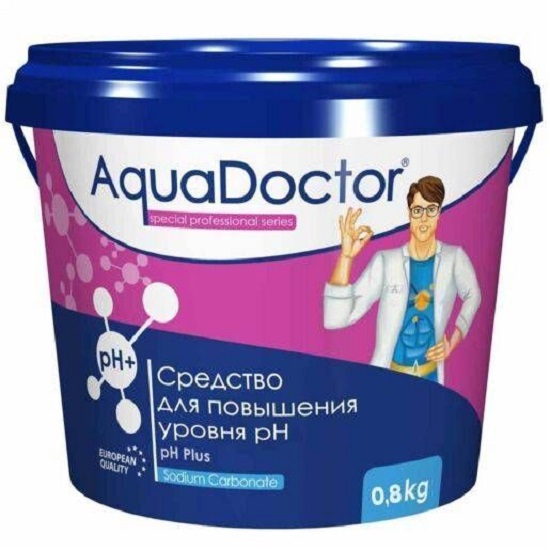 AQ83480, AquaDoctor, PH Плюс, 0.8 кг ведро, гранулы для повышения уровня рН воды (PHP-0.8)