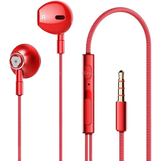 Наушники LENOVO HF140 с микрофоном красный