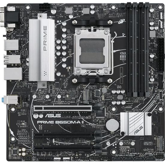 Материнская плата Asus PRIME B650M-A II-CSM SocketAM5 AMD B650 4xDDR5 mATX AC`97 8ch(7.1) 2.5Gg RAID+VGA+HDMI+DP