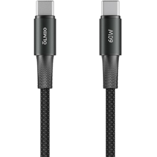 Кабель Type-C <--> Type-C  1.2м OLMIO MASTER, черный, 60W