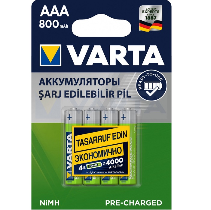 Аккумулятор VARTA R03 BL-4 (800 mAh)