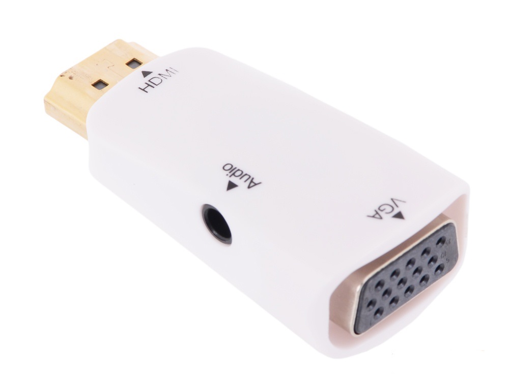 Переходник HDMI <--< VGA с audio (техпак) белый