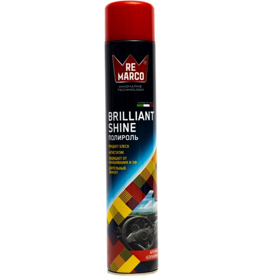Полироль пластика REMARCO Brilliant Shine Клубника, 750мл
