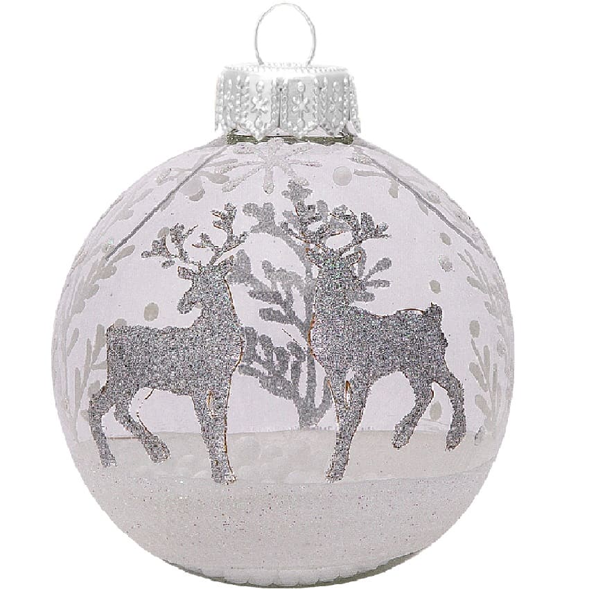 Шар "Олени зимой 2", 80мм, в подарочной упаковке КУ-80-214008