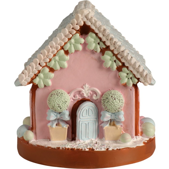 Фигурка светящаяся «Пряничный домик с зеленью», зефирный, 12.5×12.5×12.5 см 10323671