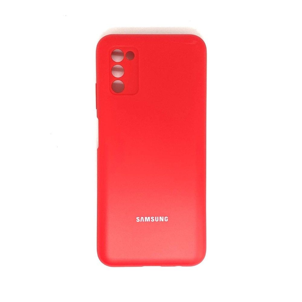 Задняя накладка SILICONE COVER для Samsung A03S красный