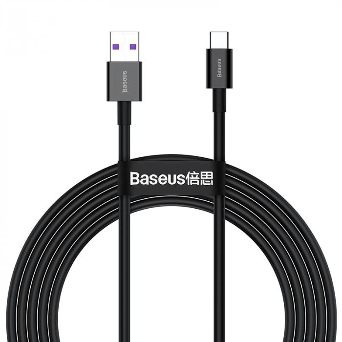 Кабель USB <--> Type-C  2.0м BASEUS Superior Series черный, 66W (CATYS-A01)