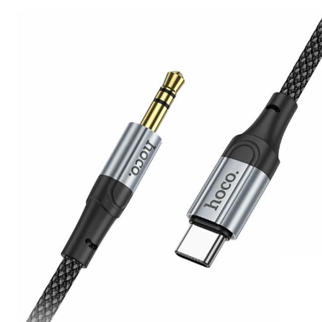 Кабель Jack 3.5 <--> Type-C  1.0м HOCO UPA26, Fresh, чёрный