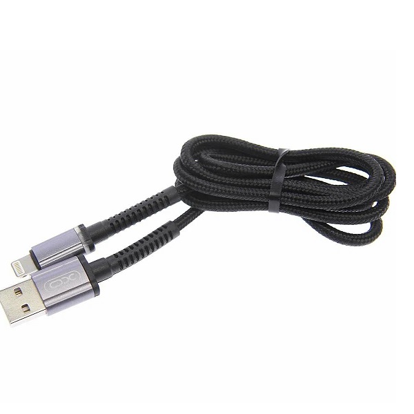Кабель USB <--> Lightning  1.0м XO NB-215, черный, индикатор, нейлон