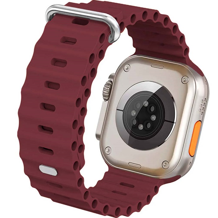 Силиконовый ремешок BUCKLE HIGH OCEAN 42/44/45/49мм, застёжка G- крючок (силикон) фуксия