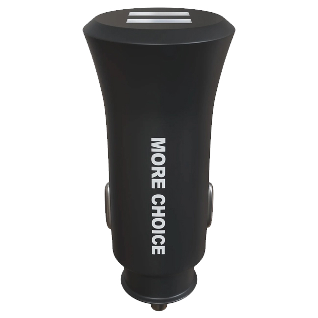 Авто ЗУ 2USB 2.4A MORE CHOICE AC22i Black, Lightning