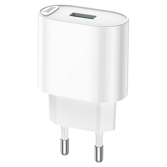 Сетевое ЗУ 1USB HOCO C109A, Fighter, белый, 10.5W, QC3.0