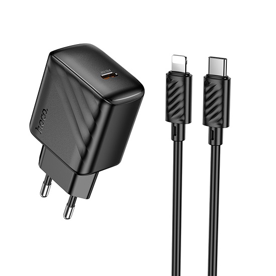 Сетевое ЗУ 1Type-C HOCO CS24A Puerto, Black, Lightning-Type-C