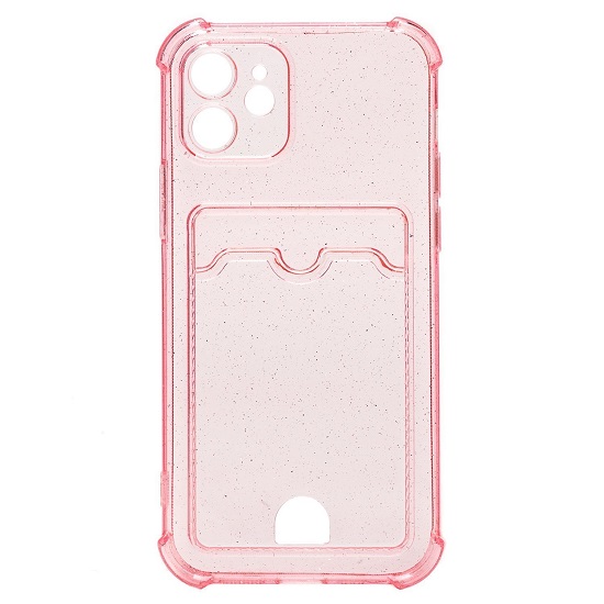 Задняя накладка SC300 для  iPhone 12 (pink) с карманом для пластиковых карт