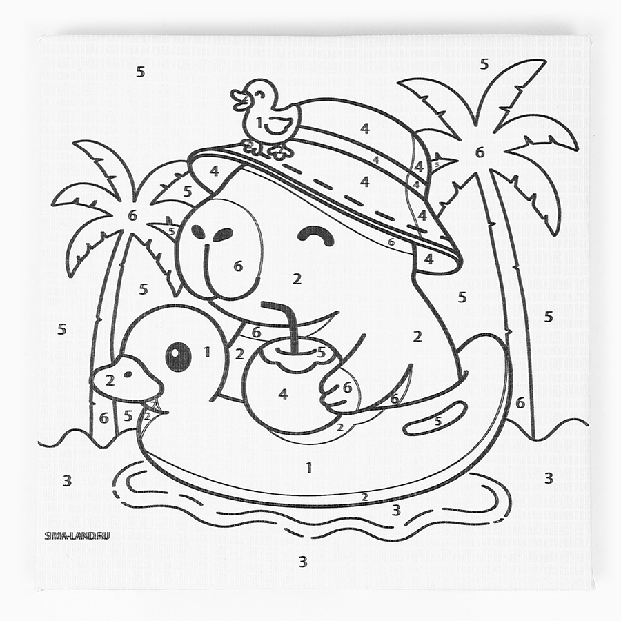 Картина по номерам «Гармония капибары», 15×15 см 10958443