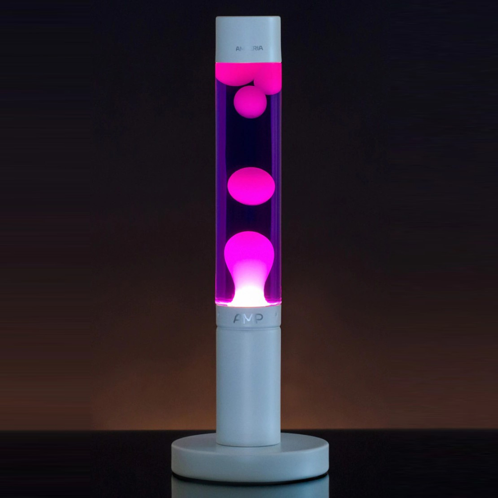 Лава-лампа Amperia Slim Белая/Фиолетовая (39 см)