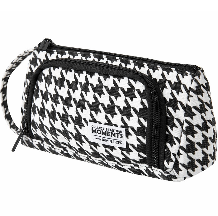 Пенал BRAUBERG с ручкой, 1 откидная планка, 22x10х8см, Houndstooth, 271560