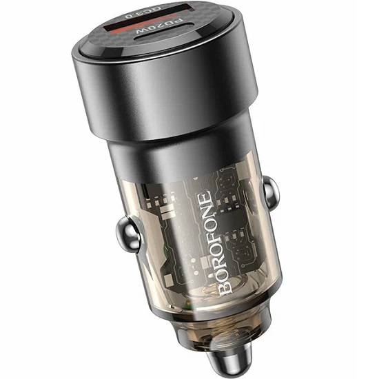 Авто ЗУ 1USB/1Type-C BOROFONE BZ20, черный, Smart, PD, QC