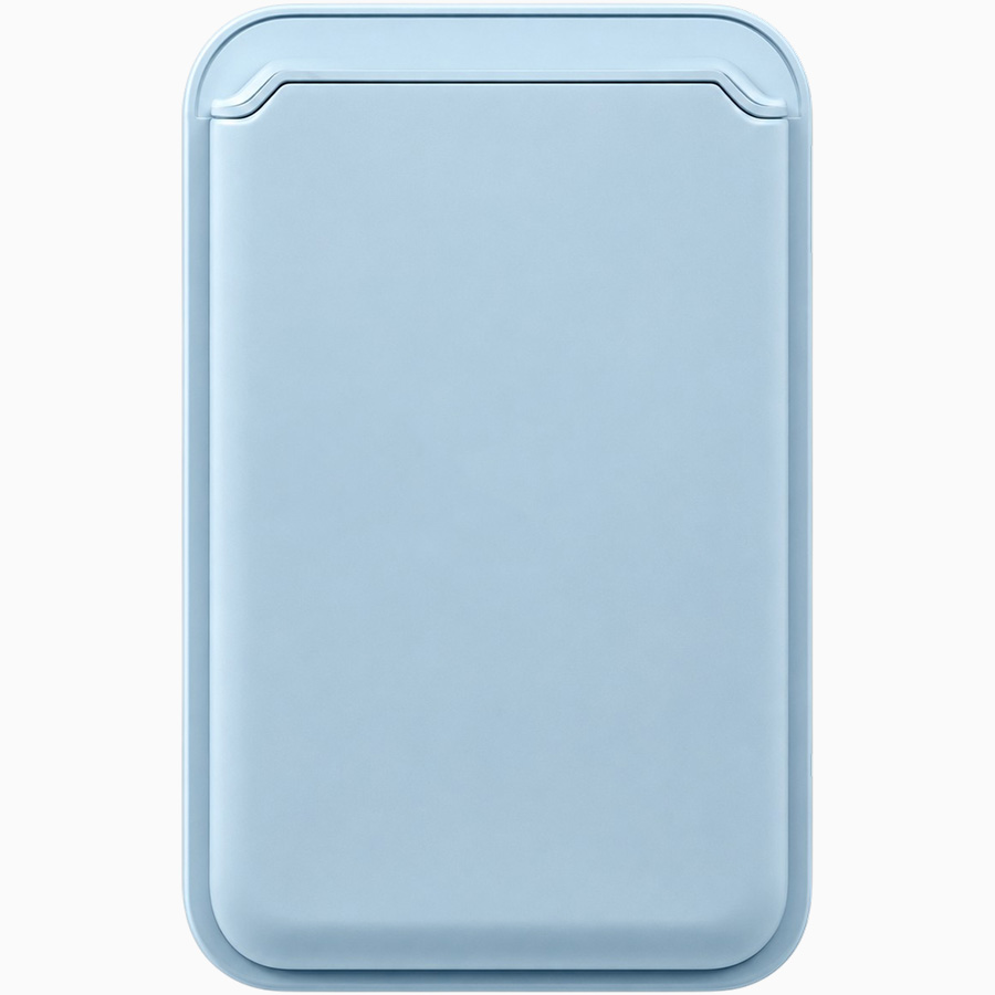 Кошелек для карт iPhone Silicone Wallet MagSafe с лого (№02 Голубой)