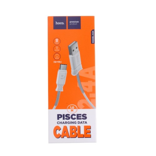 Кабель USB <--> Type-C  1.0м HOCO Pisces X24 белый
