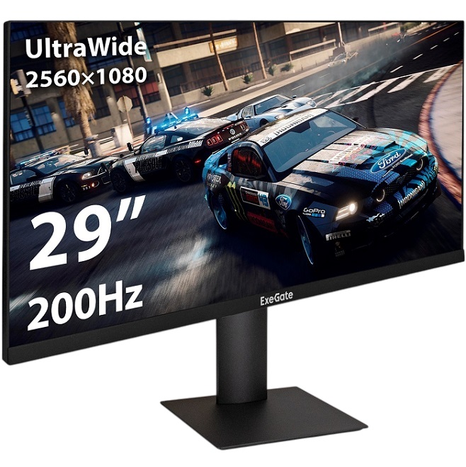 Монитор игровой 29" ExeGate Combat EC1500 (IPS/ 2560x1080/ 200 Гц) (EX297301RUS) RGB-подсветка, черный