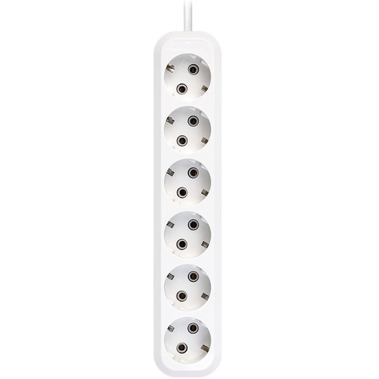 Сетевой удлинитель  5.0м SMARTBUY SBE-16-6-05-Z, 6 розеток, 16А/3,5кВт с/з, ПВС 3х1,0 (1/30)
