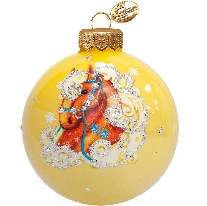 Шар "Лошадка кучерявая", 65 мм., в подарочной упаковке, КУ-65-254010