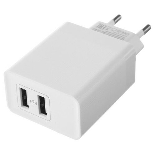 Сетевое ЗУ 2USB 3.4A MAVERICK Super Power, белый, SMART IC