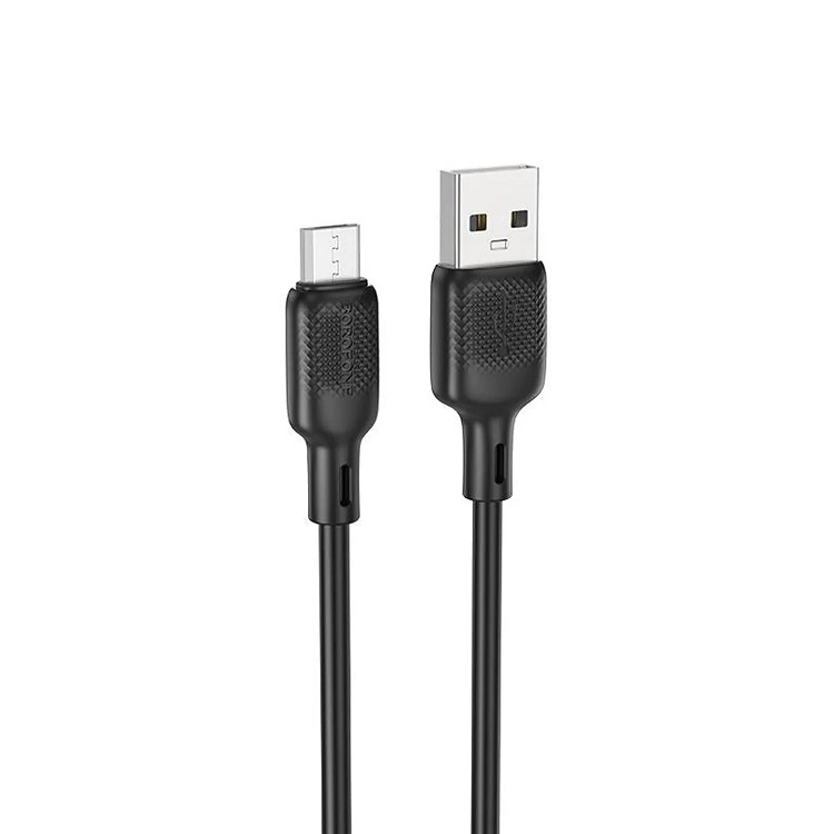 Кабель USB <--> microUSB  3.0м BOROFONE BX113 Lenny, чёрный