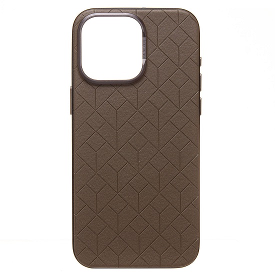 Задняя накладка SM089 SafeMag экокожа для iPhone 15 Pro Max (clay)