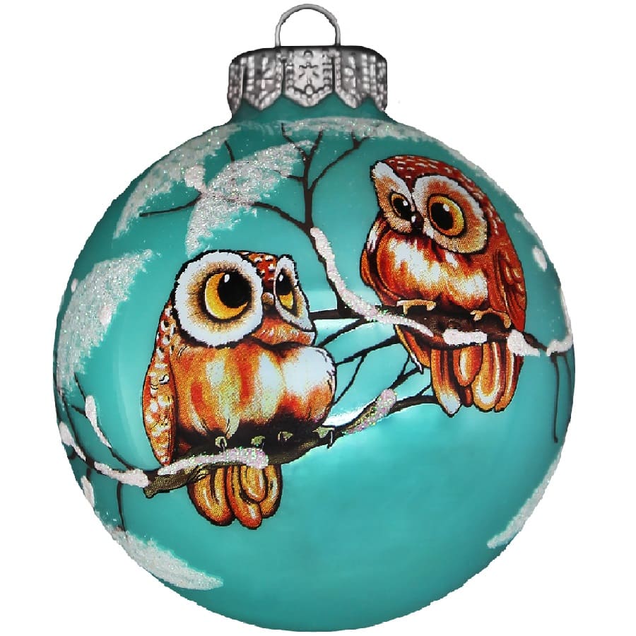 Шар "Лесные совята 6", 80мм, в подарочной упаковке КУ-80-18416