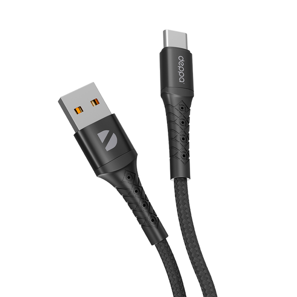 Кабель USB Type-C 1.0м DEPPA Armor черный