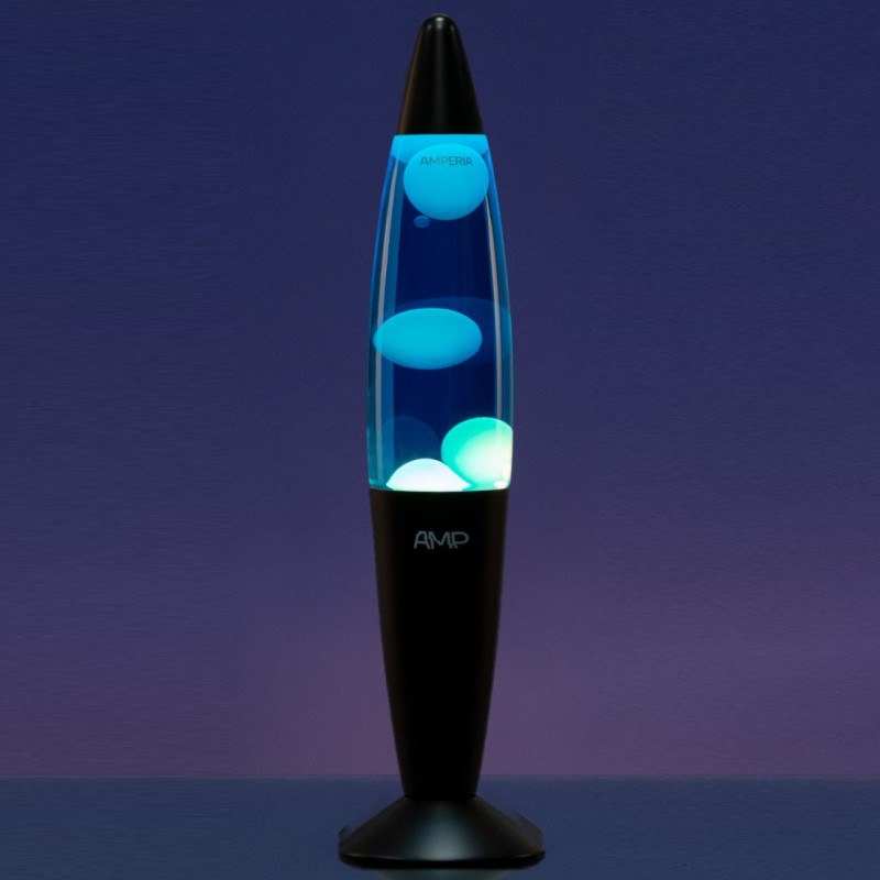 Лава-лампа Amperia Rocket Белая/Синяя Black (35 см)