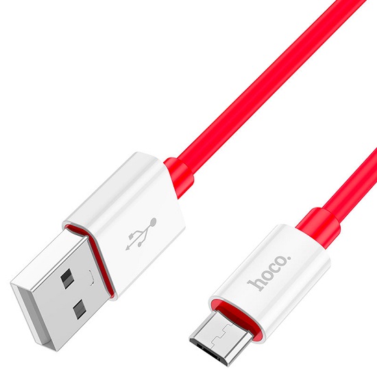 Кабель USB <--> microUSB  1.0м HOCO X87 Magic, красный