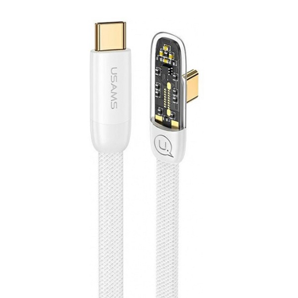Кабель Type-C <--> Type-C  2.0м USAMS US-SJ587 Iceflake, белый, 100Вт