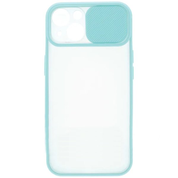Задняя накладка ZIBELINO Cover Slide для iPhone 12/12 Pro (бирюзовый)