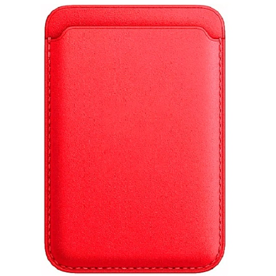 Кошелек для карт MagSafe Leather Wallet для Apple iPhone с цветной анимацией кожа Красный