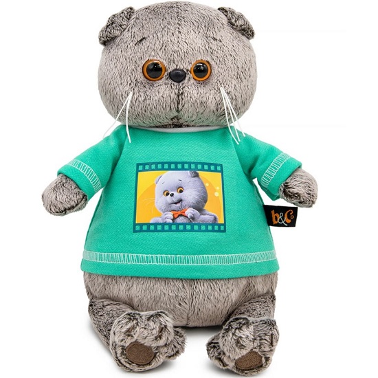 Мягкая игрушка «Кот Басик» в лонгсливе с принтом, 19 см 10880344