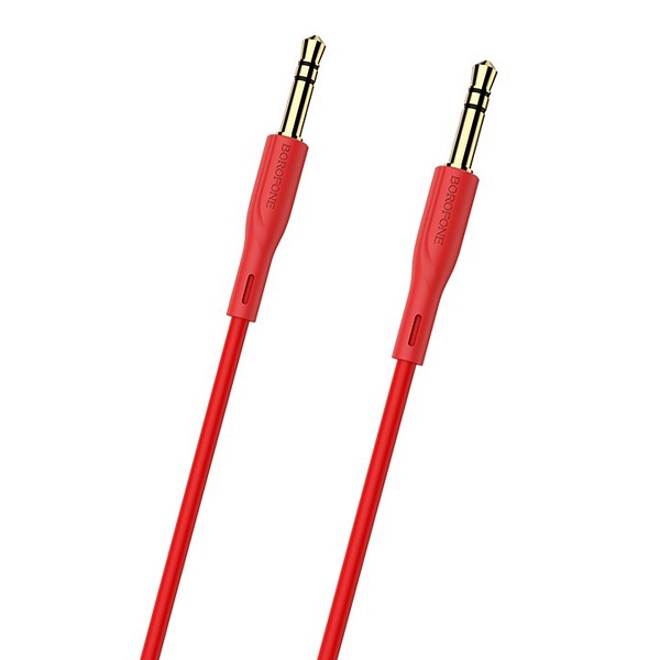 Кабель Jack 3.5 <--> Jack 3.5  1.0м NONAME красный, нейлон, угловой, на пружине (без упаковки)