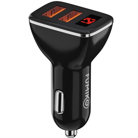 Авто ЗУ 2USB 2.8A FUMIKO CC09 черное