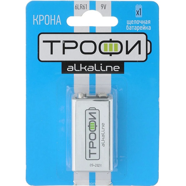 Элемент питания ТРОФИ 6LR61 (крона) BL-1