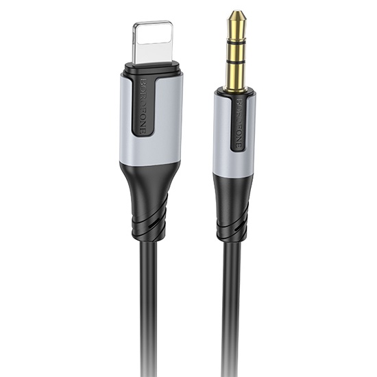 Кабель Jack 3.5 <--> Lightning  1.0м BOROFONE BL19 черный