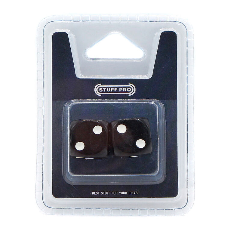 Набор кубиков Stuff-Pro (D6 16 мм 2 шт чёрные)