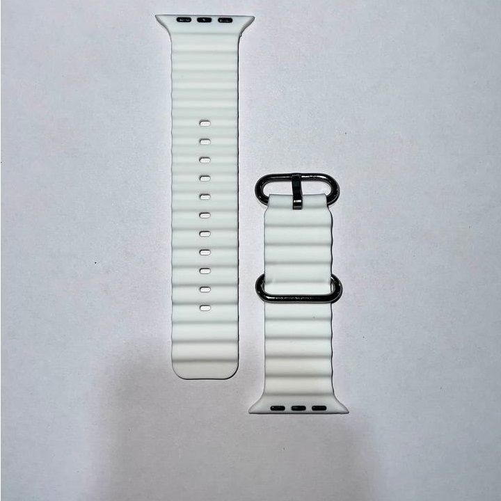 Силиконовый ремешок OCEAN BAND 42/44/45/49мм, №01, белый. застежка-пряжка