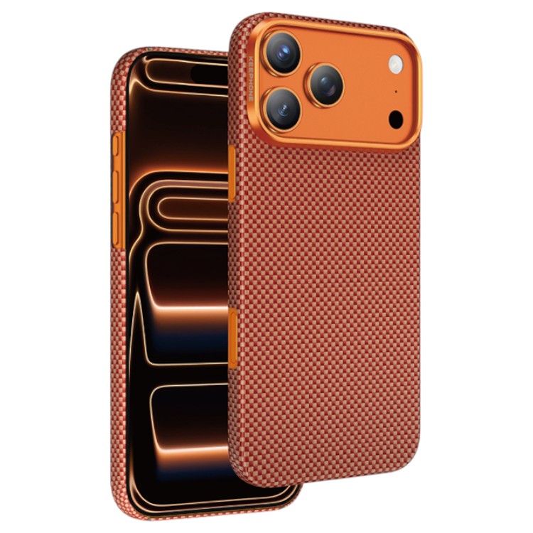 Задняя накладка KEEPHONE KEVILAR NORRA MAGSAFE CASE для iPhone 17 PRO MAX (CORAL ORANGE)