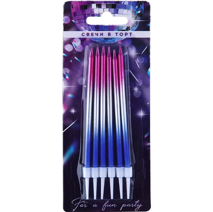 Свечи для торта «Make a wish», 6 шт., 13 х 0,5 см 10104807