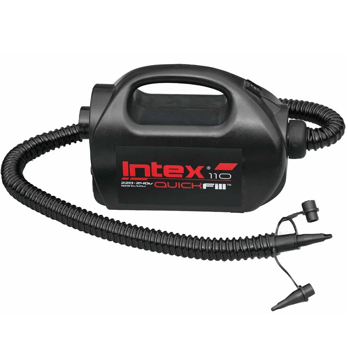 Насос электрический INTEX 68609, 12В/220В "Quick-Fill High PSI" 2-х скоростной, 400л/м, 3 насадки в комплекте, уп.