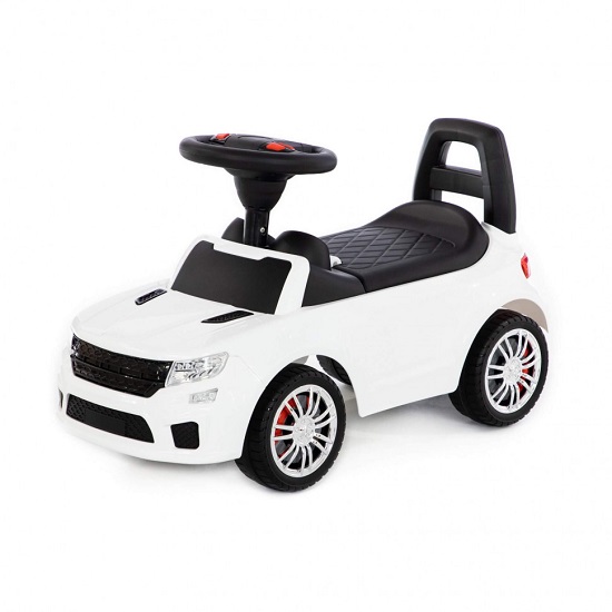 Каталка-автомобиль ПОЛЕСЬЕ "SuperCar" №6 со звуковым сигналом белая 84606