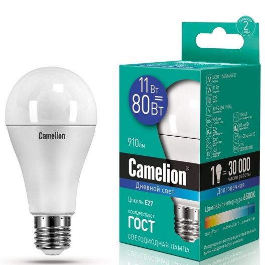 Лампа светодиодная CAMELION Basic power A60 11W/865/E27