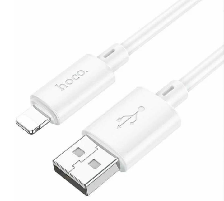 Кабель USB <--> Lightning  1.0м HOCO X88 Gratified, белый, в техпаке